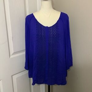 Maeve Long Sleeve Blue Top Size 10
